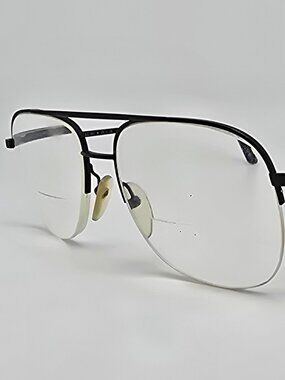 Logo Paris LC957 Col 02 Black Semi Rimless Aviator Eyeglasses Frame France 59mm